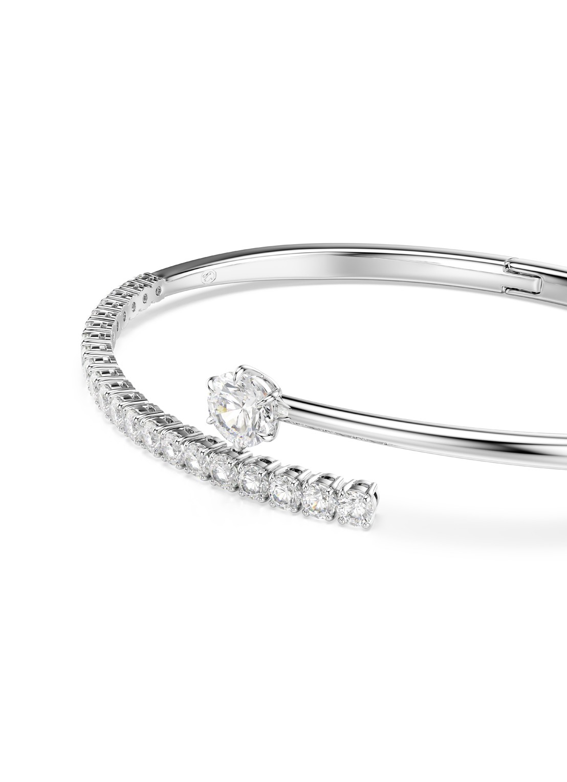 Swarovski Matrix bangle met kristal - detail 2 zilver