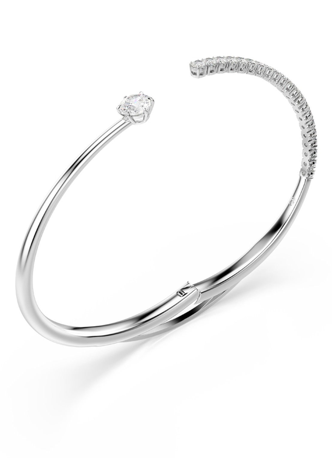 Swarovski Matrix bangle met kristal - detail 3 zilver
