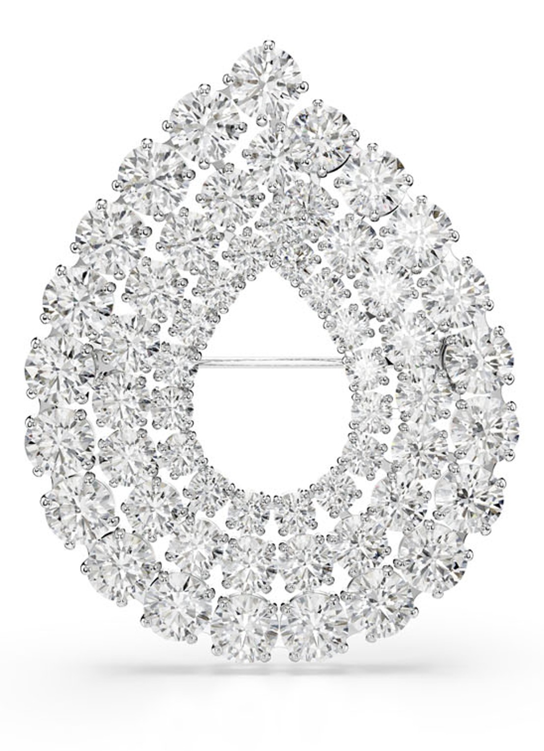 Swarovski Matrix broches met kristal  - voorkant zilver