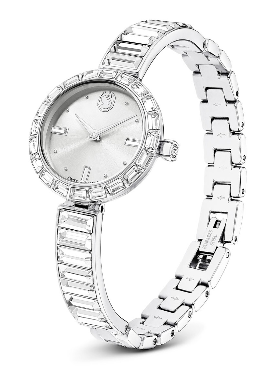 Swarovski Matrix horloge met kristal 5677487 - detail zilver
