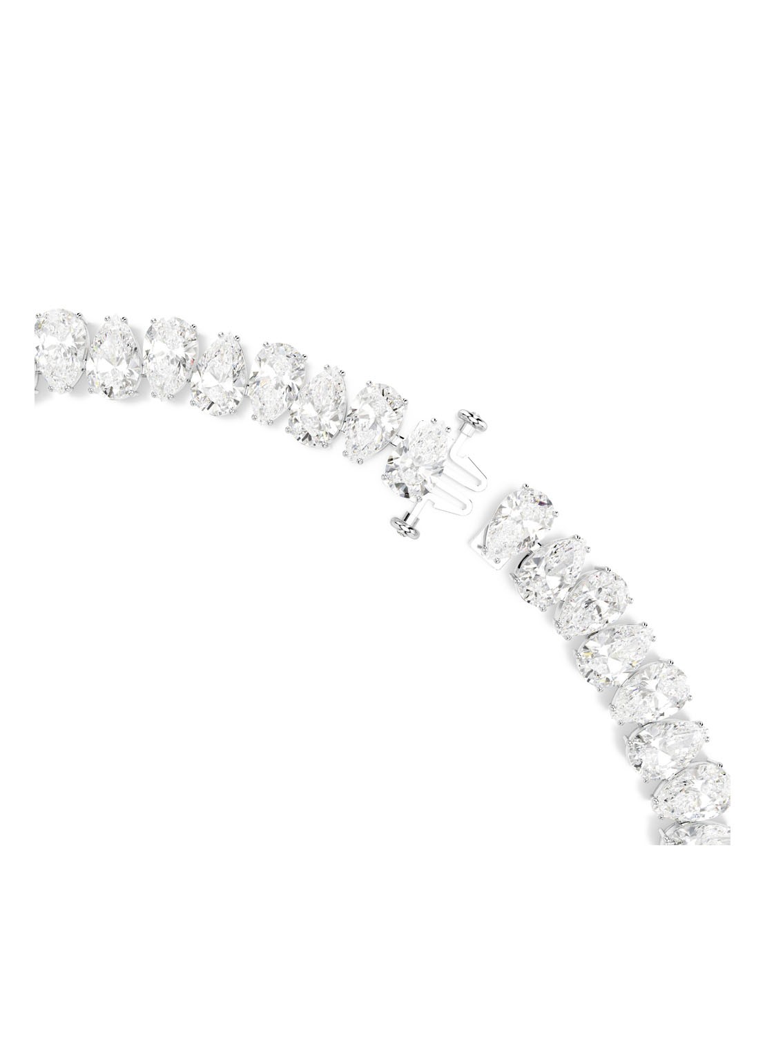 Swarovski Matrix ketting met kristal  - detail 2 zilver