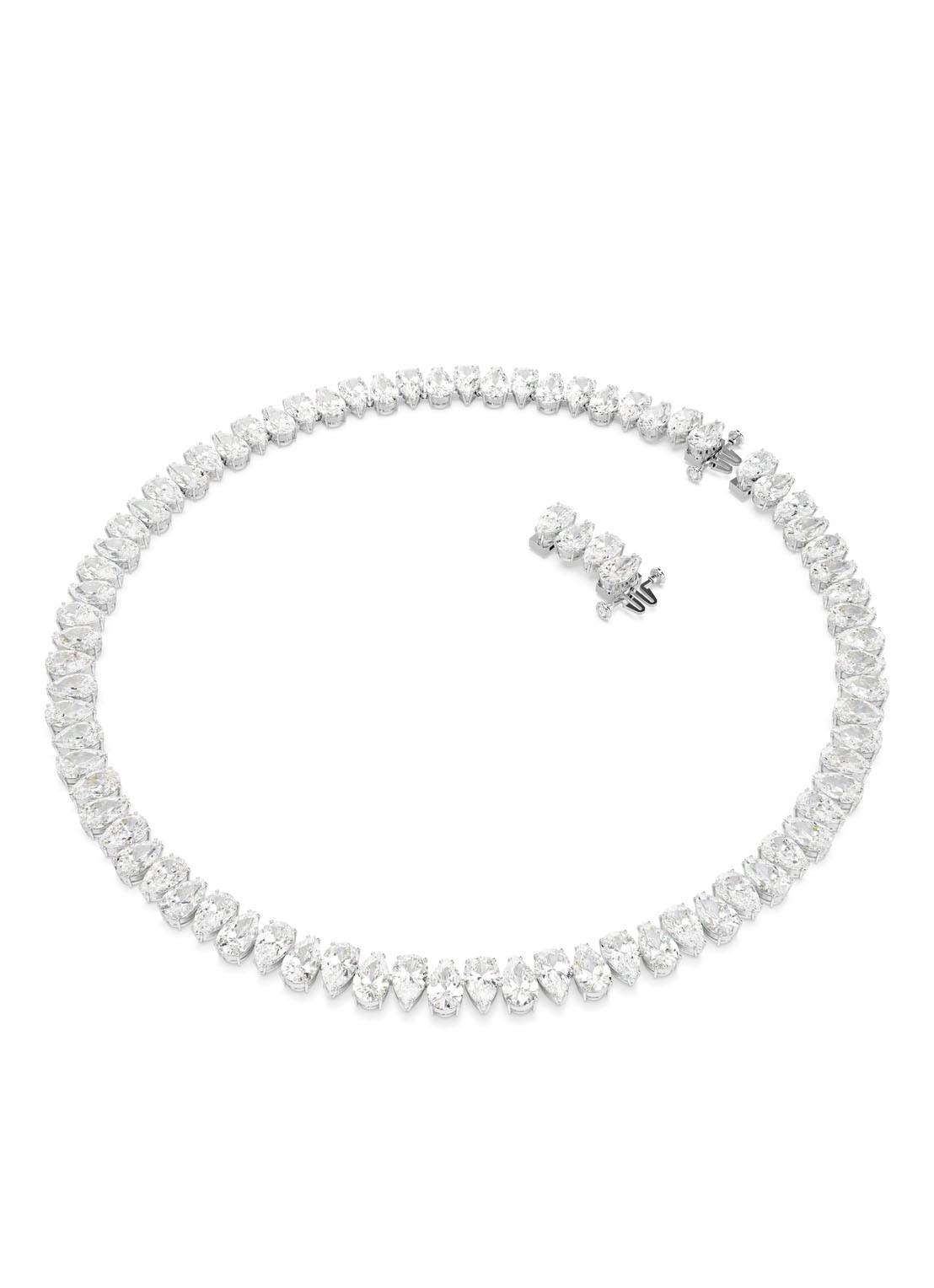 Swarovski Matrix ketting met kristal  - detail 3 zilver