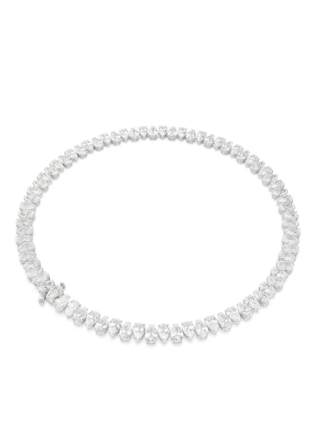 Swarovski Matrix ketting met kristal  - detail 4 zilver