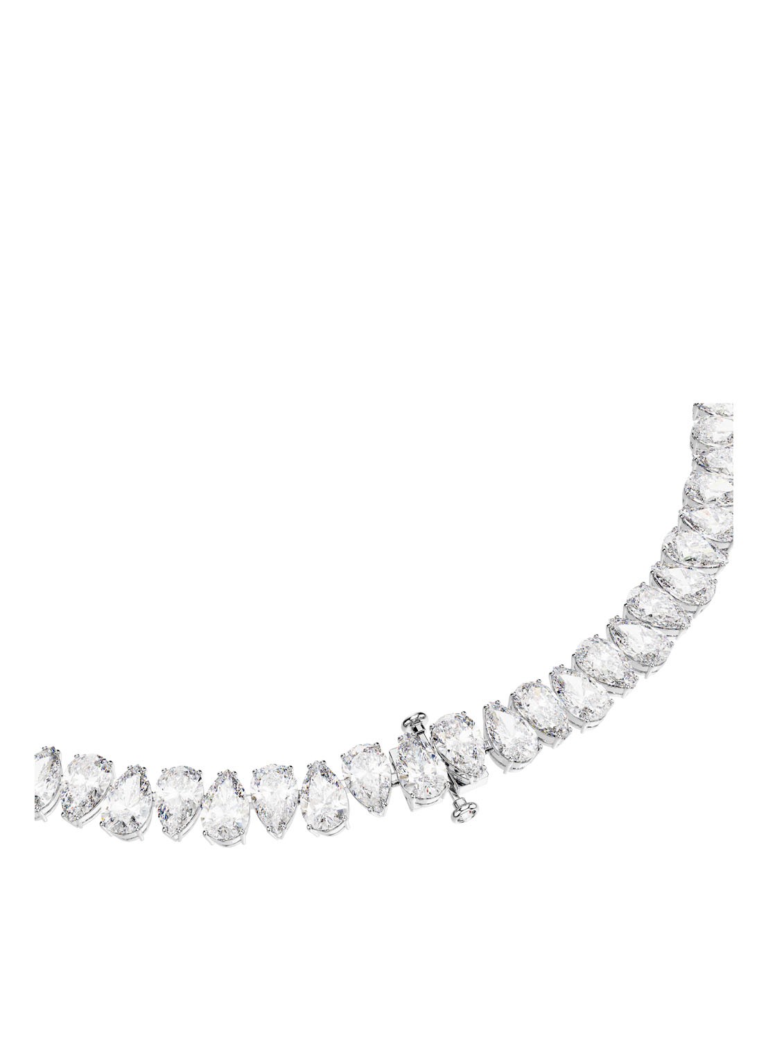 Swarovski Matrix ketting met kristal  - detail 5 zilver