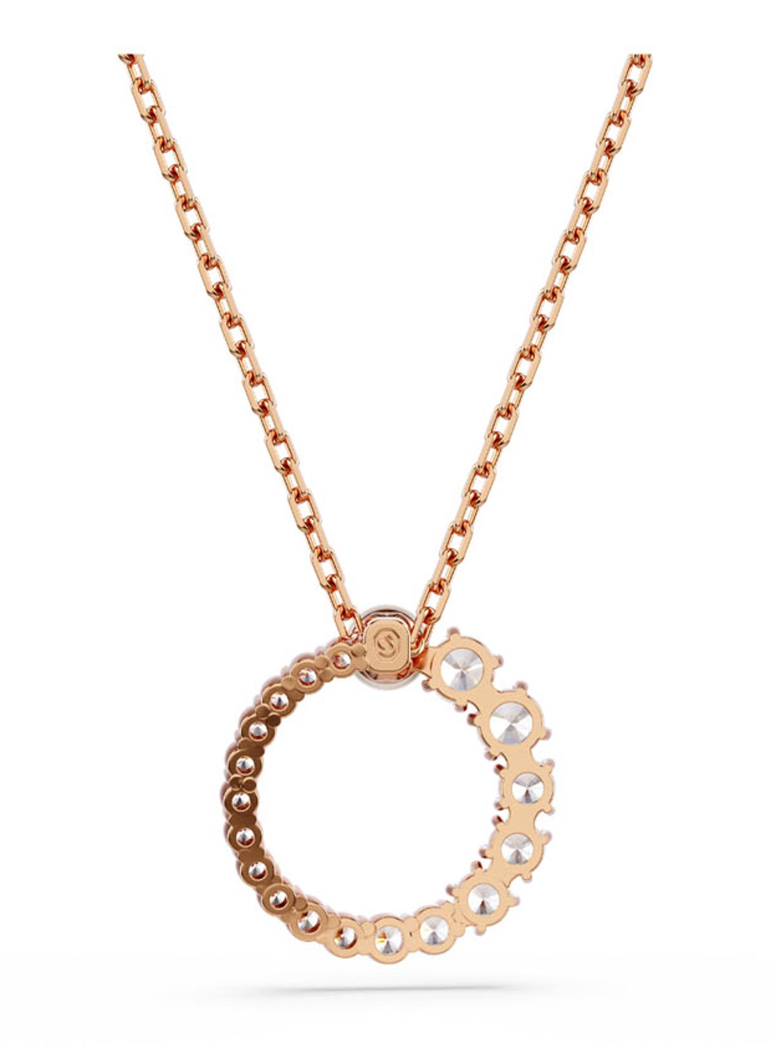Swarovski Matrix ketting met kristal - detail 4 roségoud