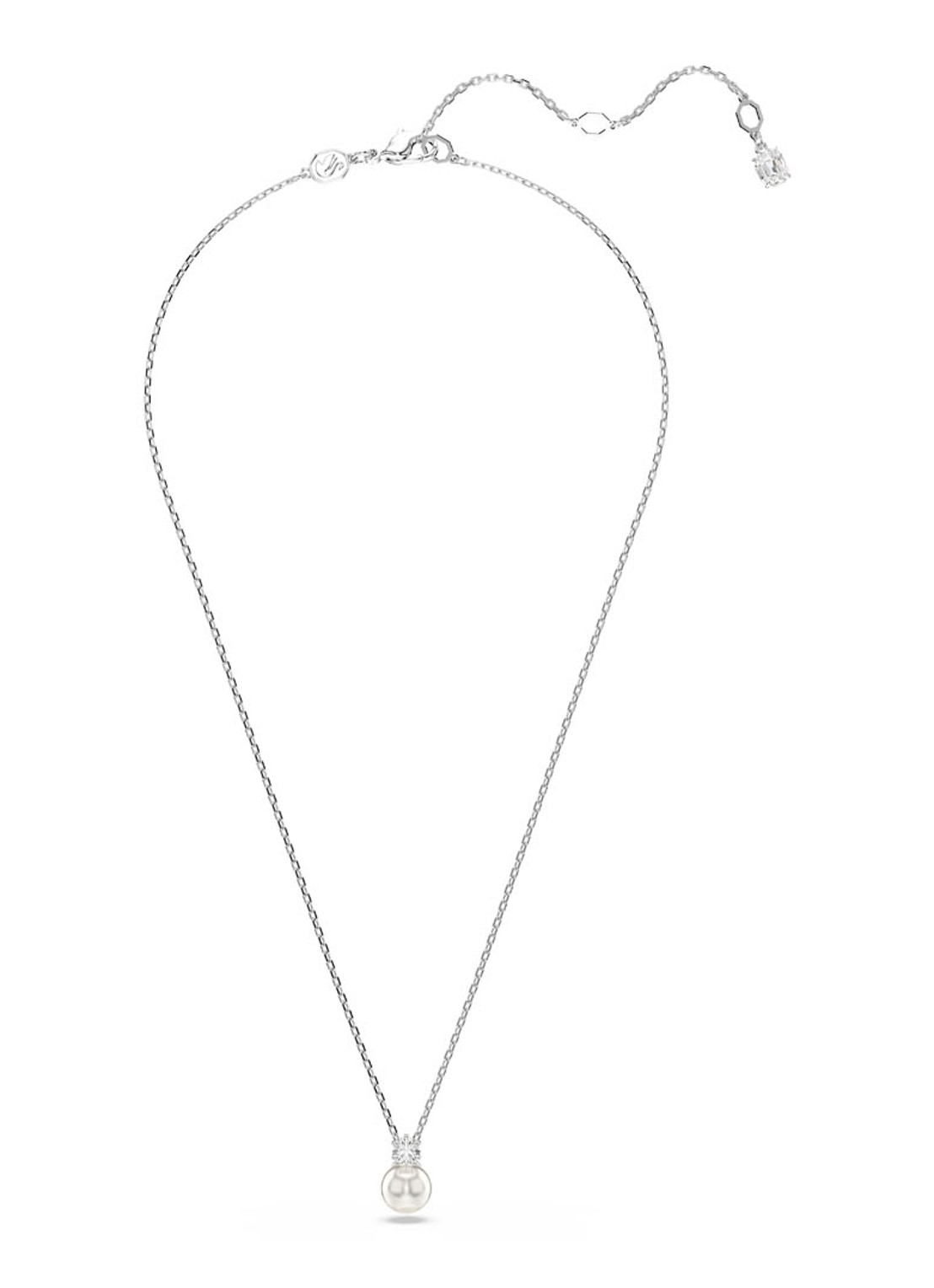 Swarovski Matrix ketting met kristal - detail 2 zilver