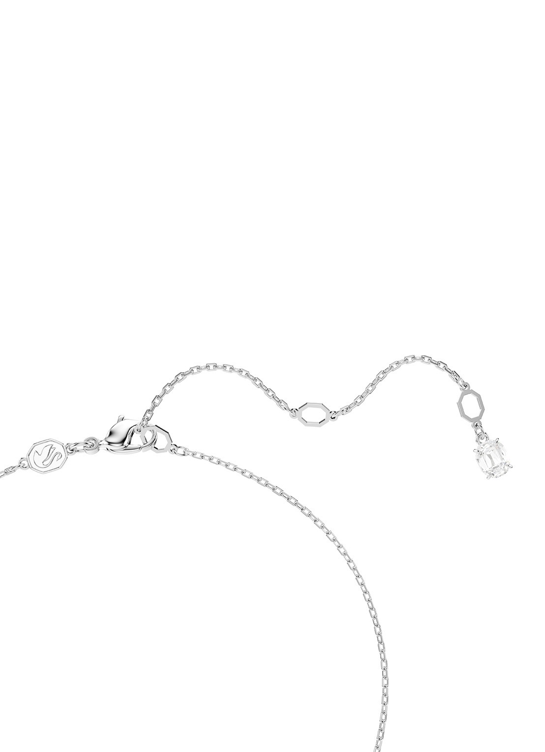 Swarovski Matrix ketting met kristal - detail 3 zilver
