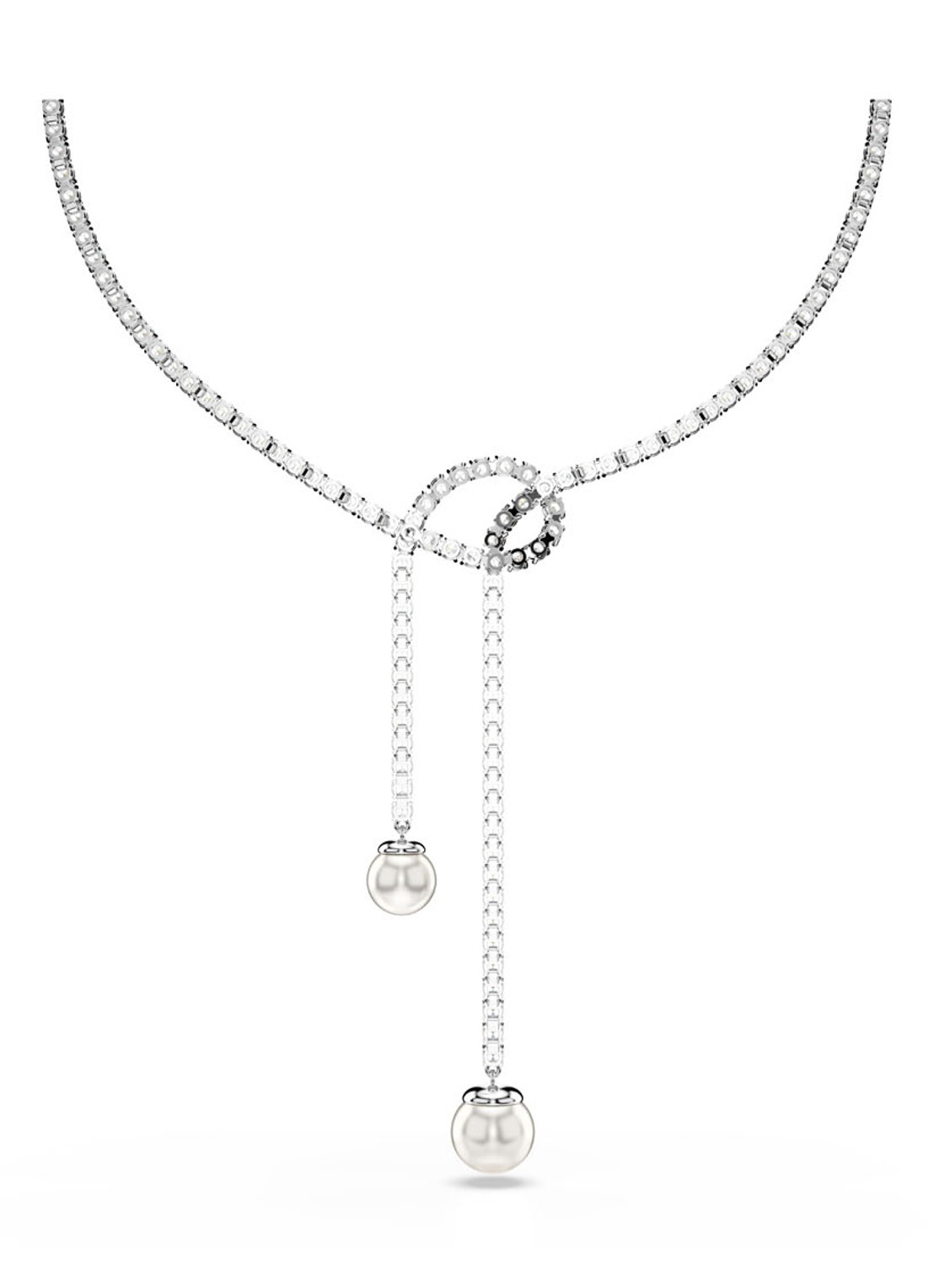 Swarovski Matrix ketting met kristal - detail 3 zilver