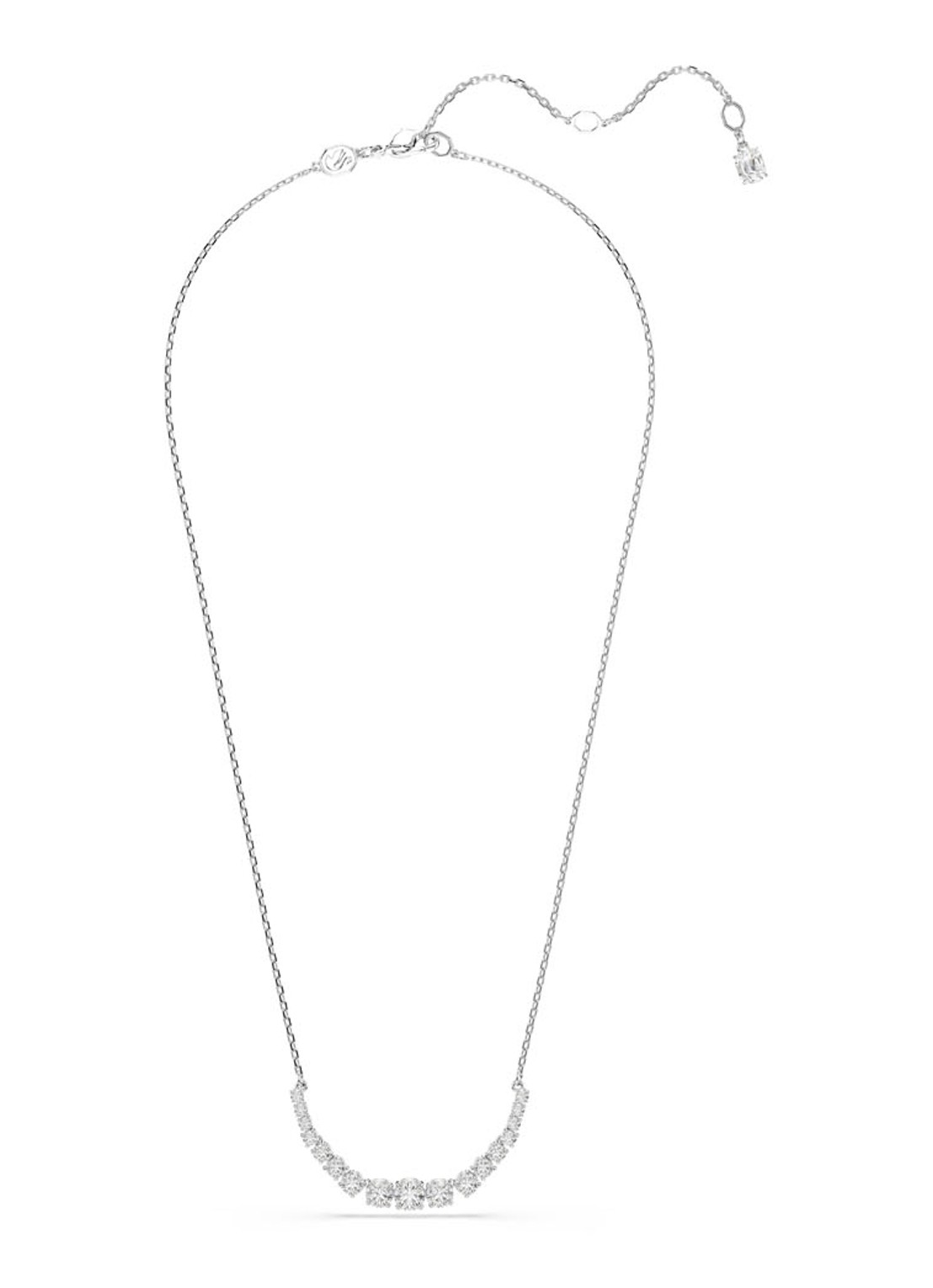 Swarovski Matrix ketting met kristal - detail 2 zilver