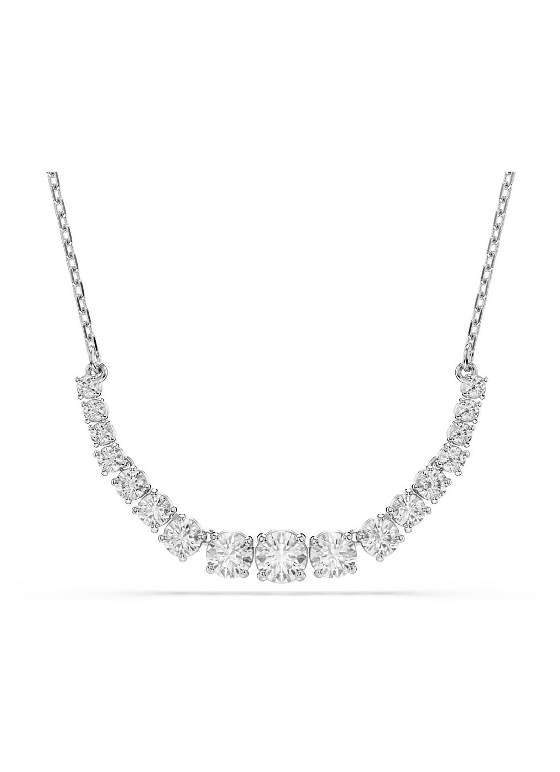 Swarovski Matrix ketting met kristal - voorkant zilver