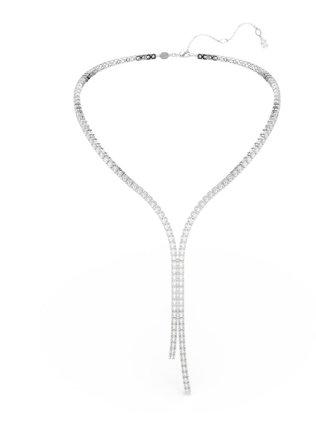 Swarovski Matrix ketting met kristal - detail zilver