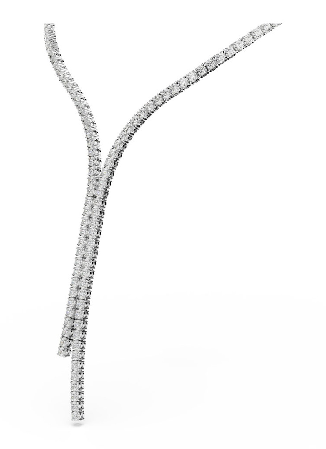 Swarovski Matrix ketting met kristal - detail 3 zilver