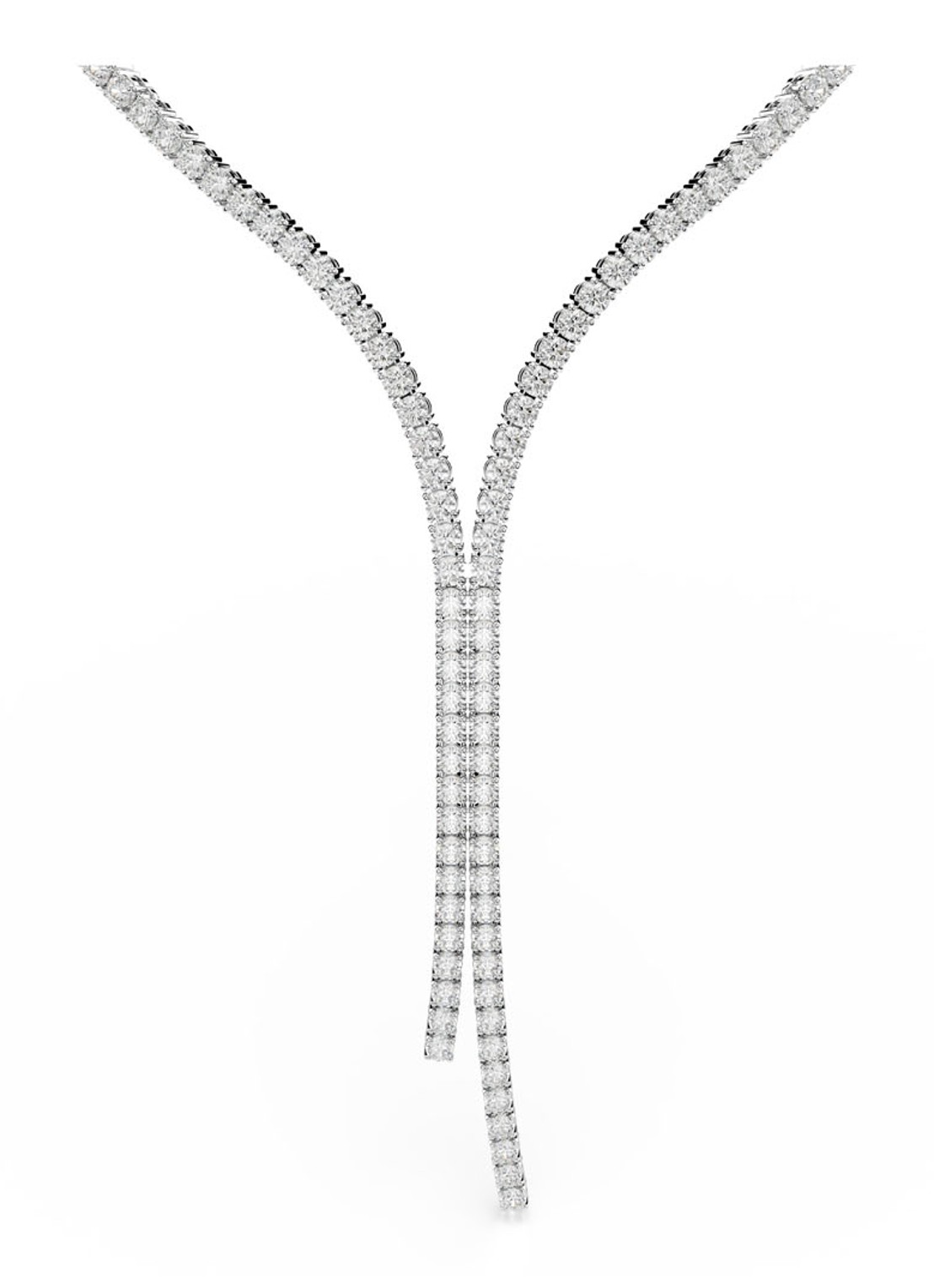 Swarovski Matrix ketting met kristal - voorkant 5 zilver