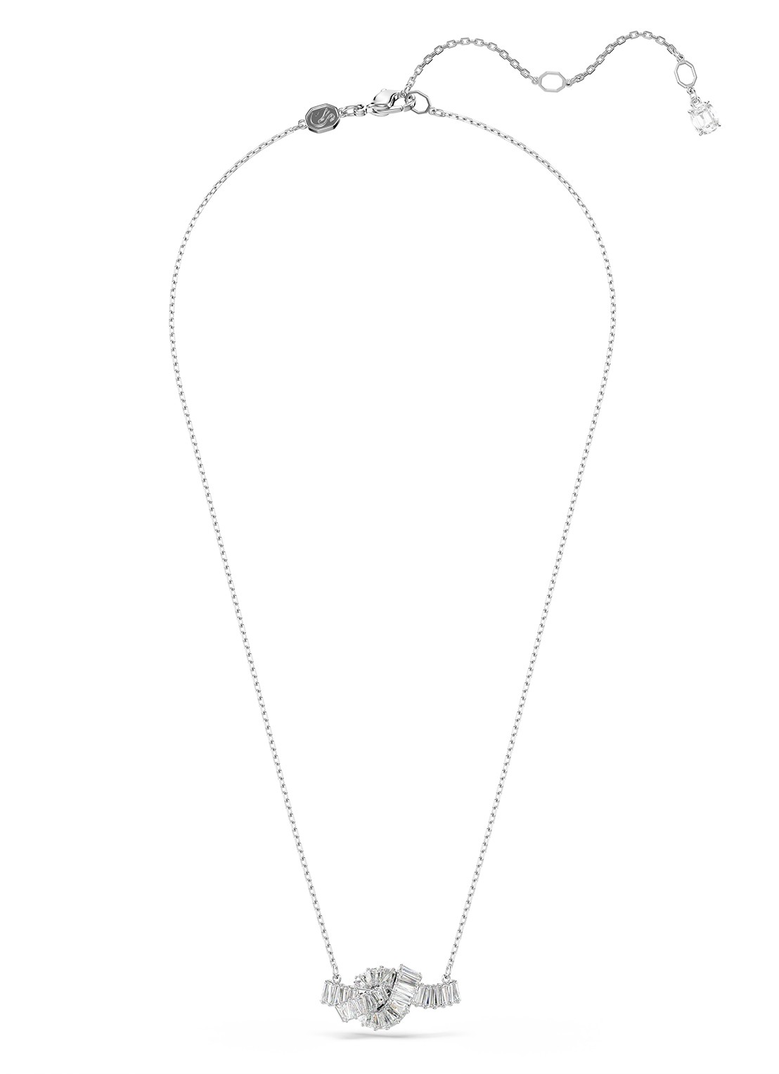 Swarovski Matrix ketting met kristal - detail 3 zilver