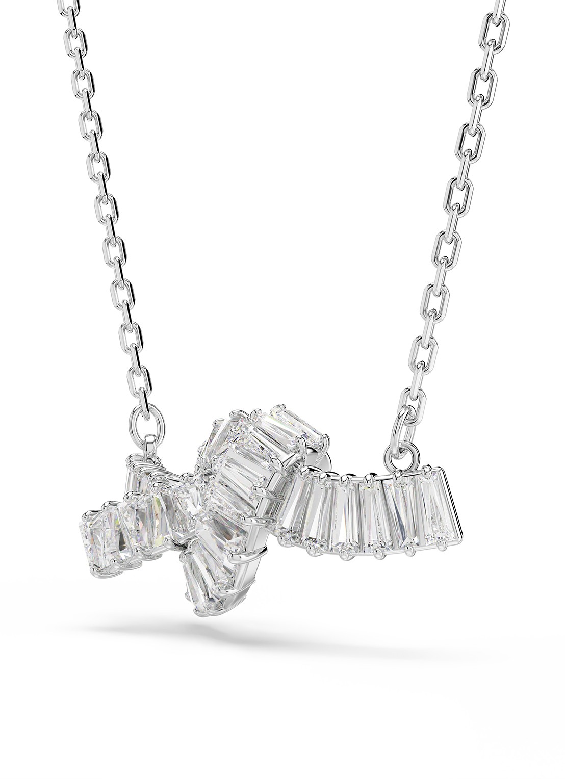Swarovski Matrix ketting met kristal - detail 4 zilver