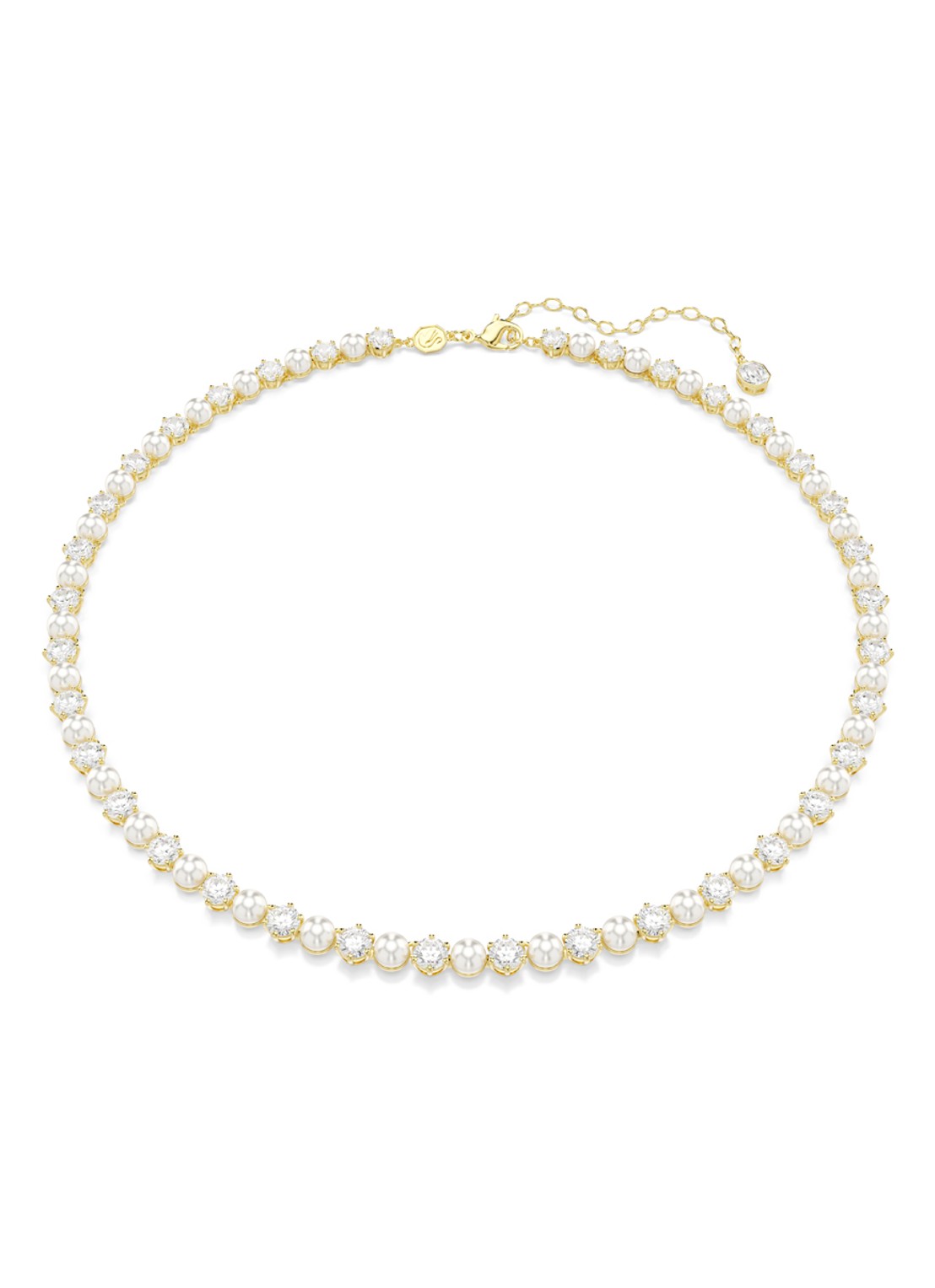 Swarovski Matrix ketting met kristal - voorkant 6 goud