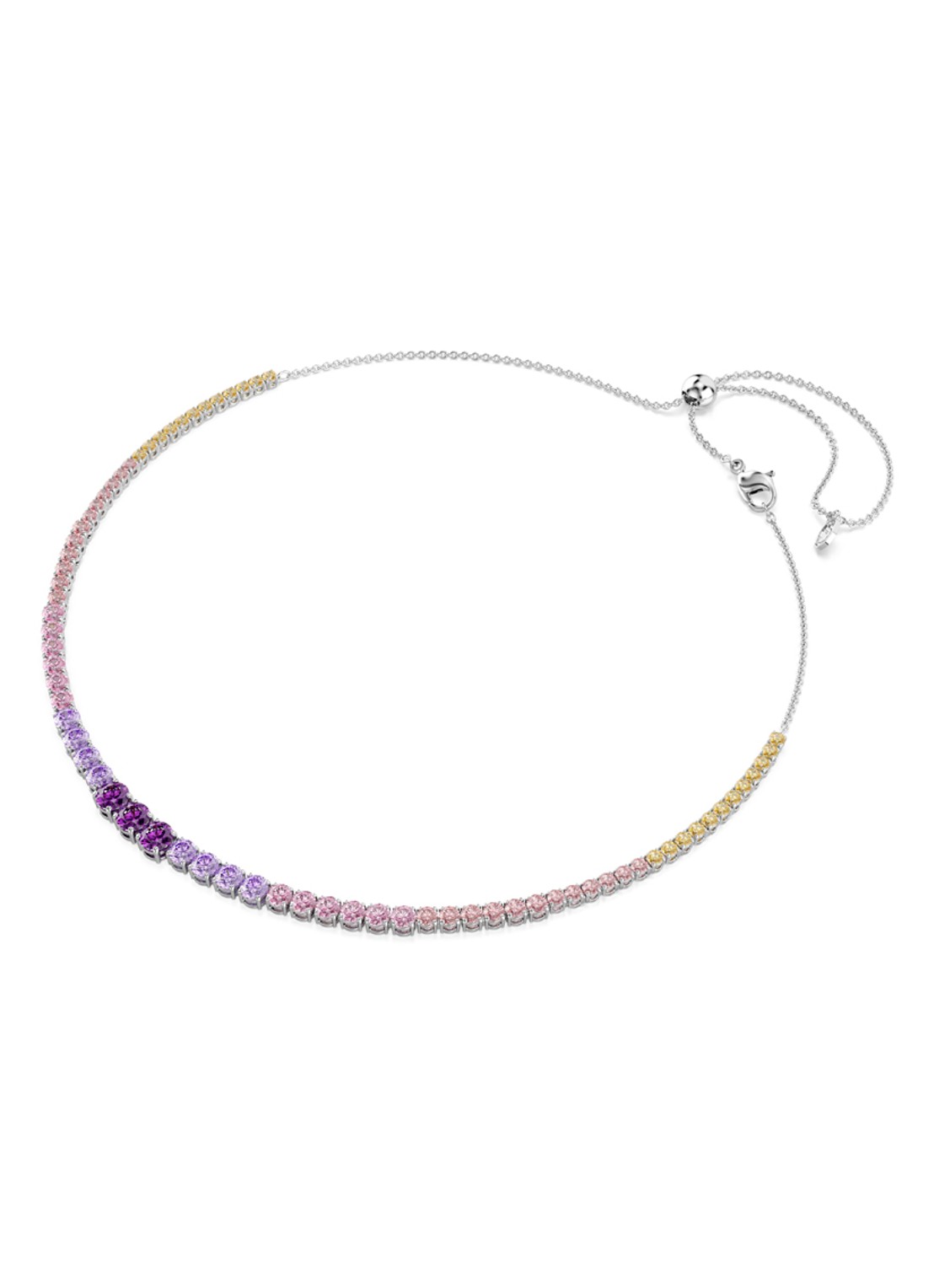 Swarovski Matrix ketting met kristal - detail 2 zilver