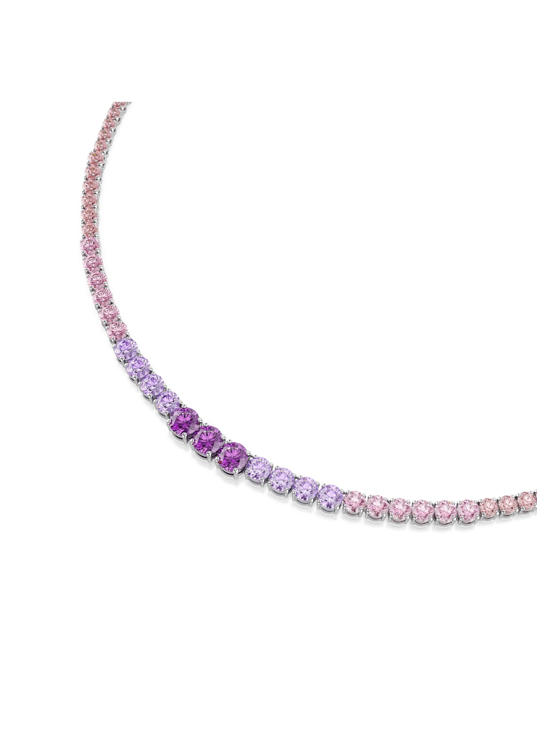 Swarovski Matrix ketting met kristal - detail 4 zilver