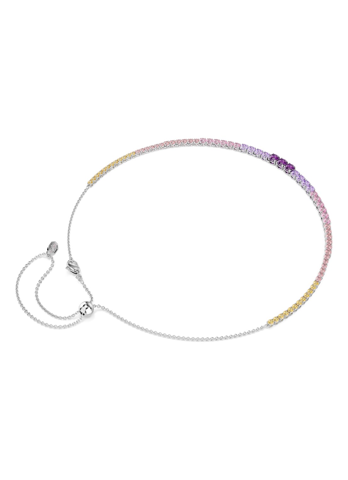 Swarovski Matrix ketting met kristal - detail 5 zilver