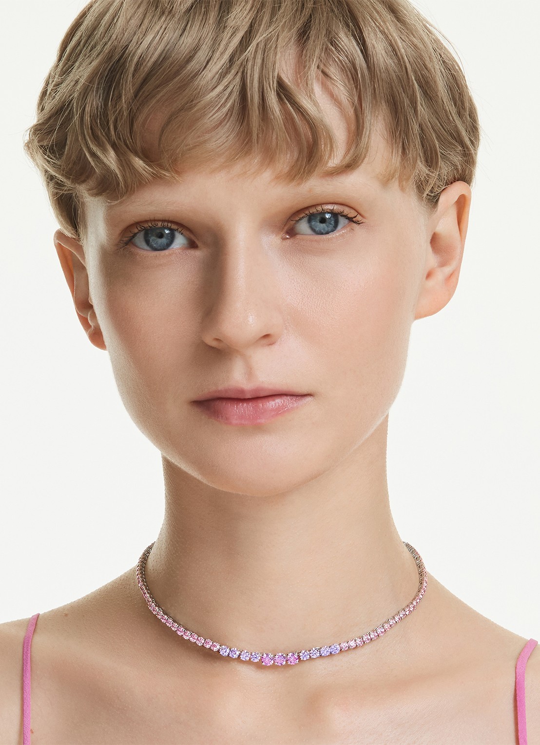 Swarovski Matrix ketting met kristal - detail 6 zilver