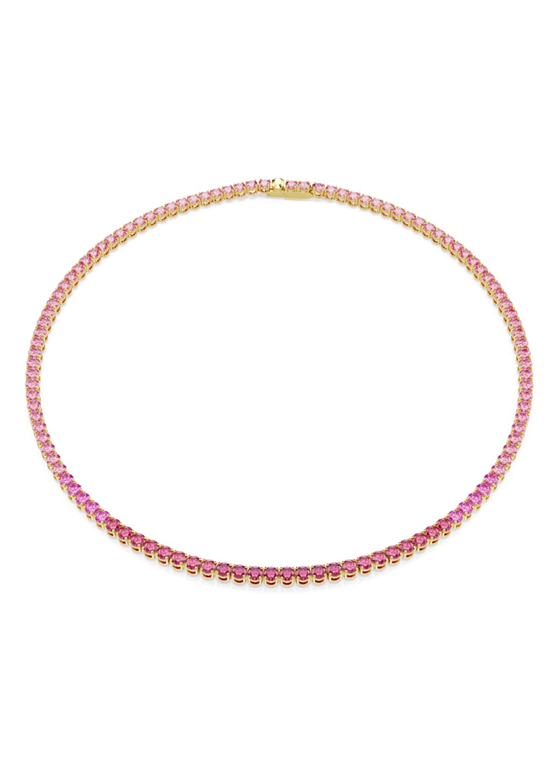 Swarovski Matrix ketting met kristal - voorkant goud