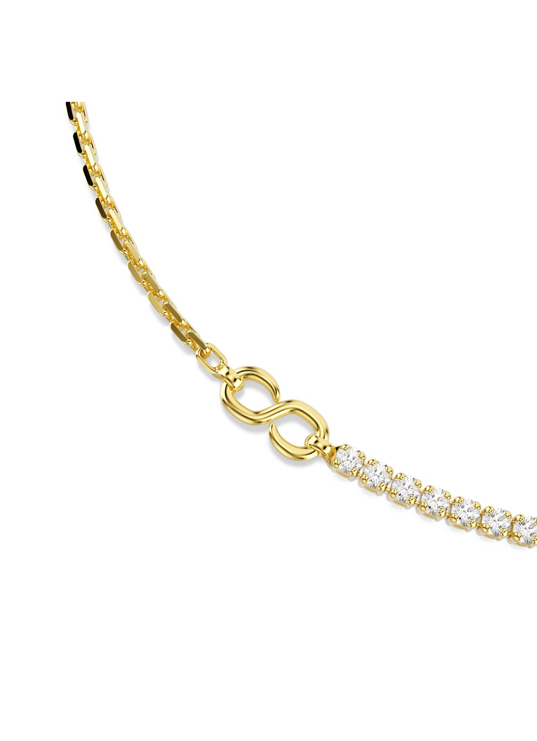 Swarovski Matrix ketting met kristal - detail 2 goud