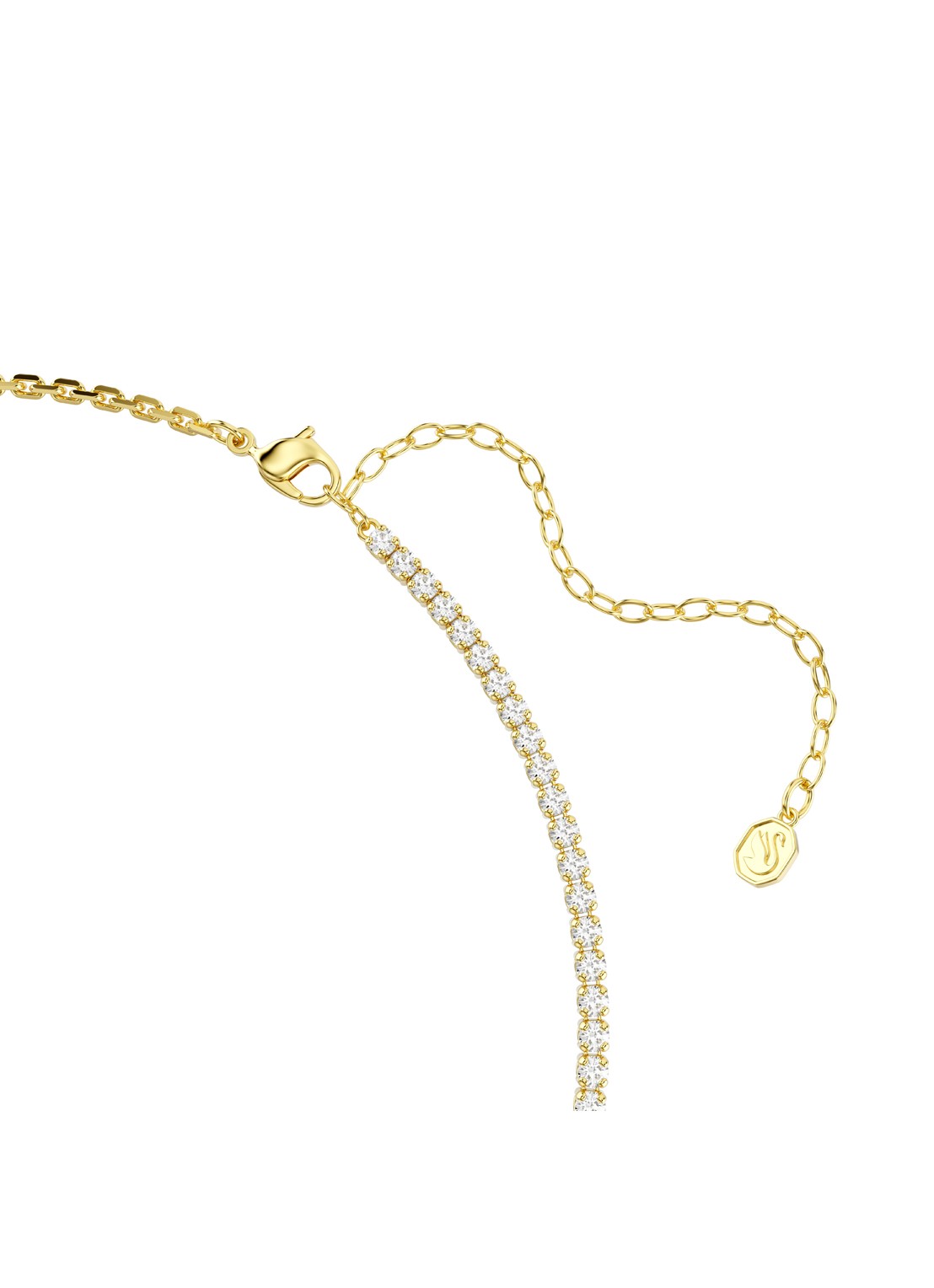 Swarovski Matrix ketting met kristal - detail 3 goud