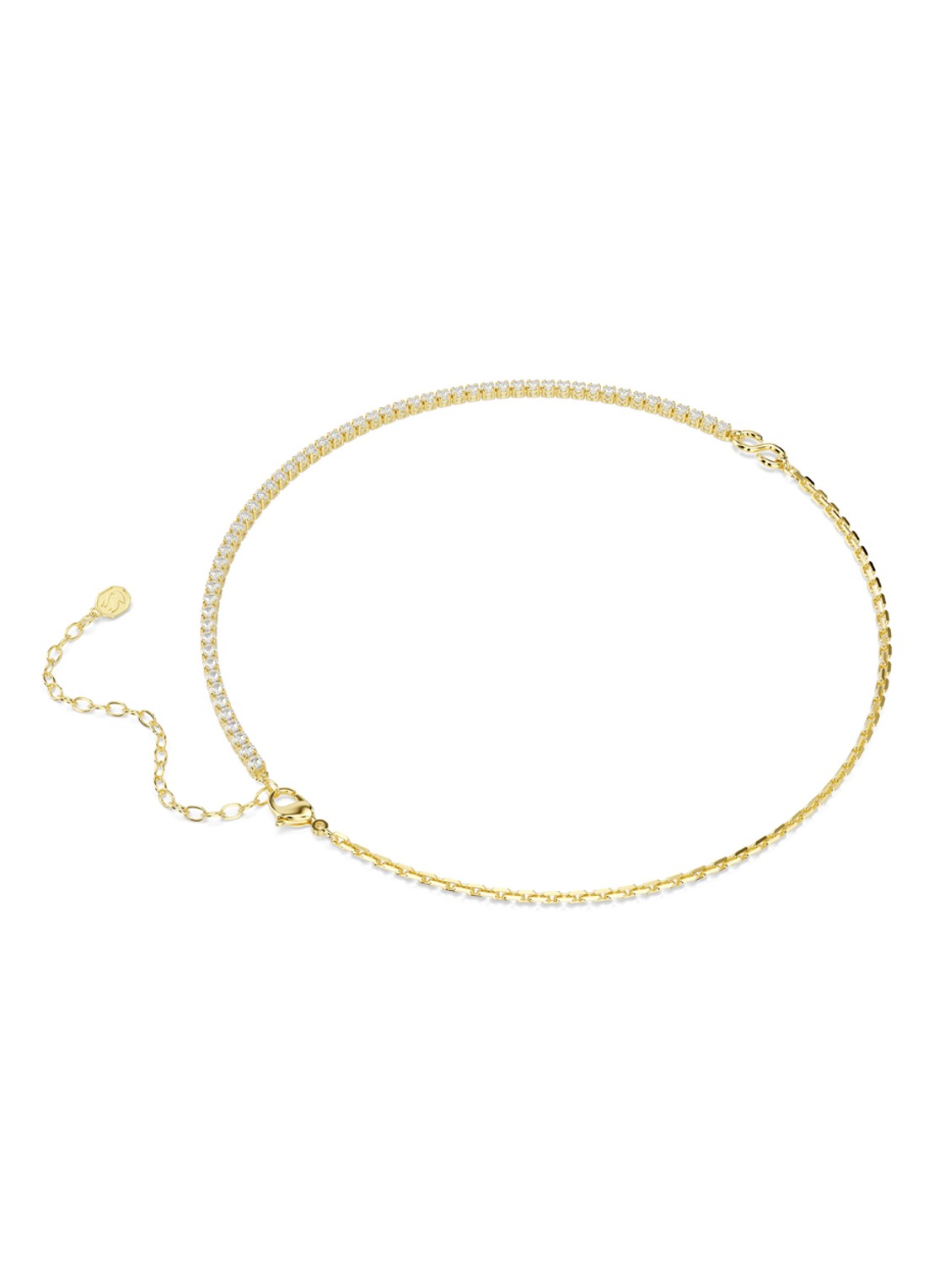 Swarovski Matrix ketting met kristal - detail 4 goud
