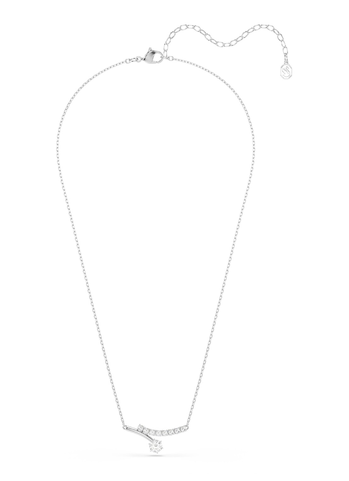 Swarovski Matrix ketting met kristal - detail 2 zilver