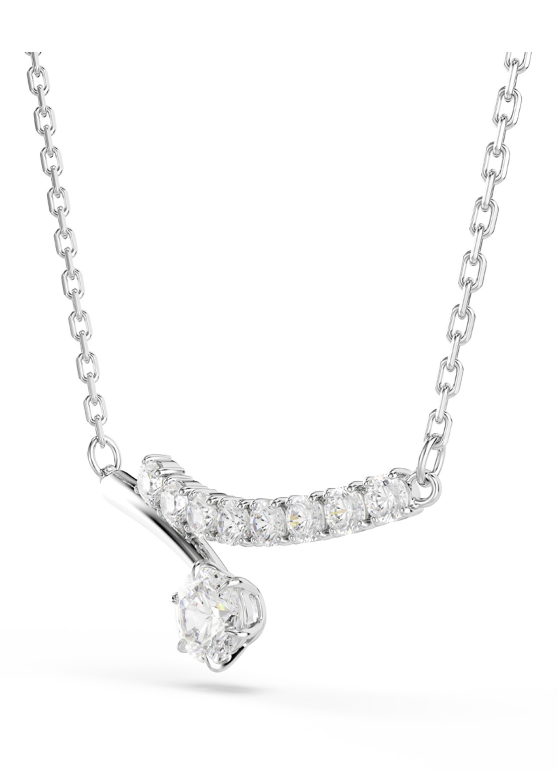 Swarovski Matrix ketting met kristal - detail 3 zilver