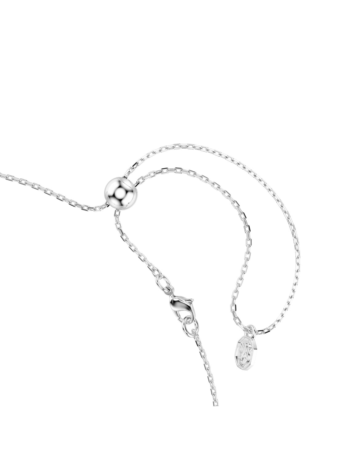 Swarovski Matrix ketting met kristal - detail 3 zilver