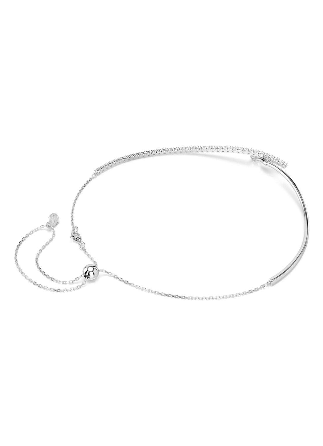 Swarovski Matrix ketting met kristal - detail 4 zilver