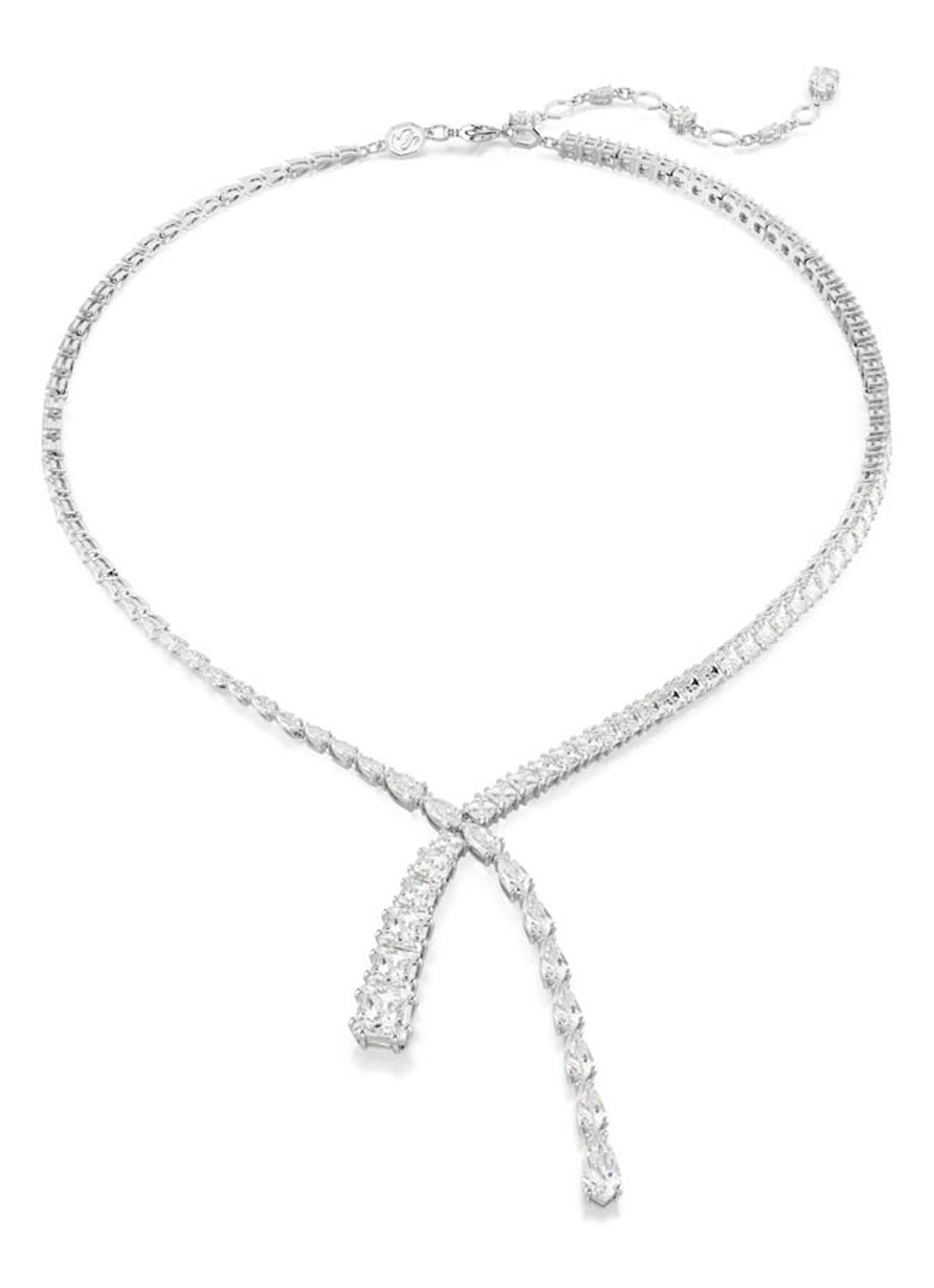 Swarovski Matrix ketting met zirkonia - voorkant 4 zilver