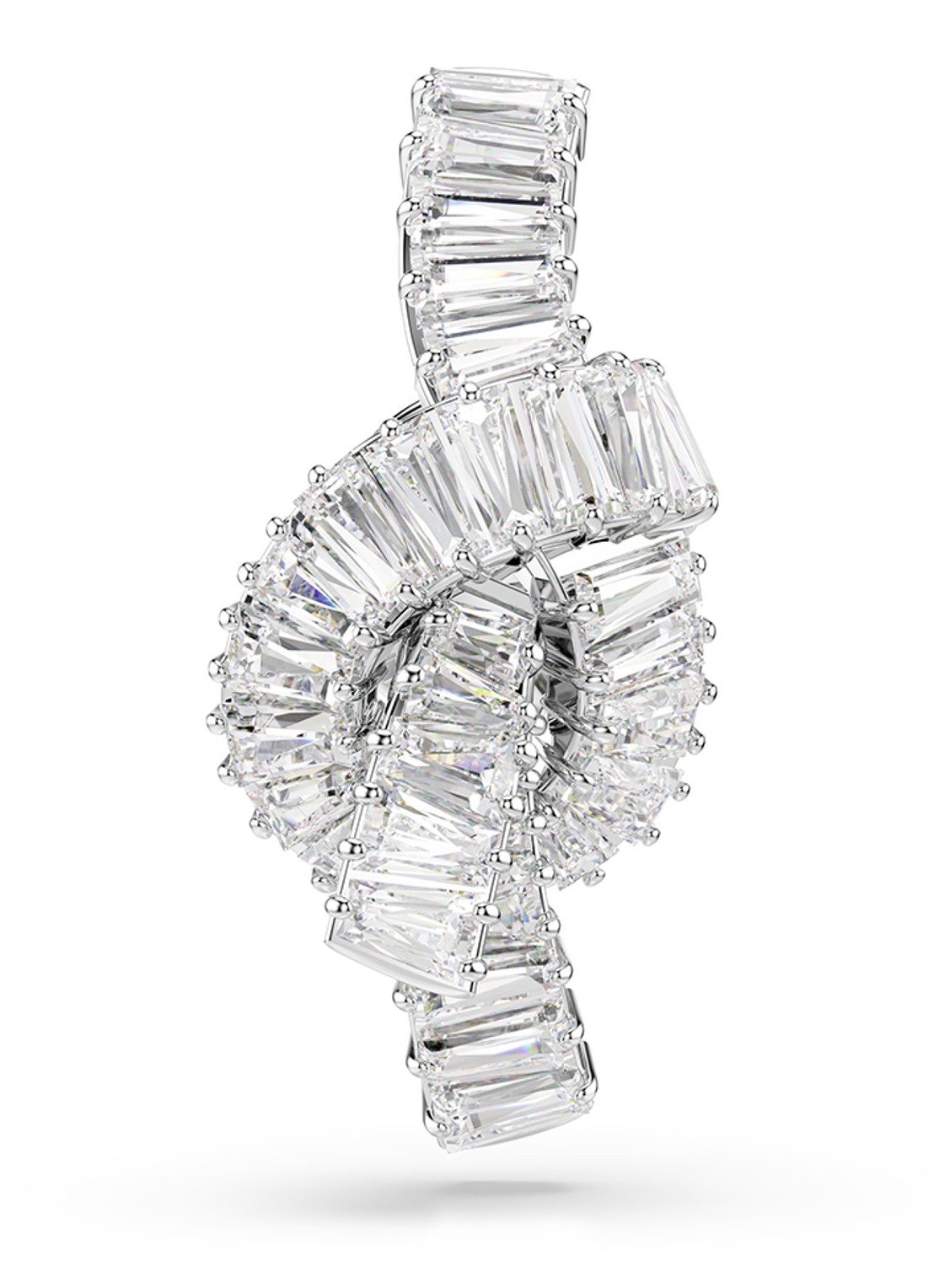 Swarovski Matrix met broche zirkonia  - voorkant zilver