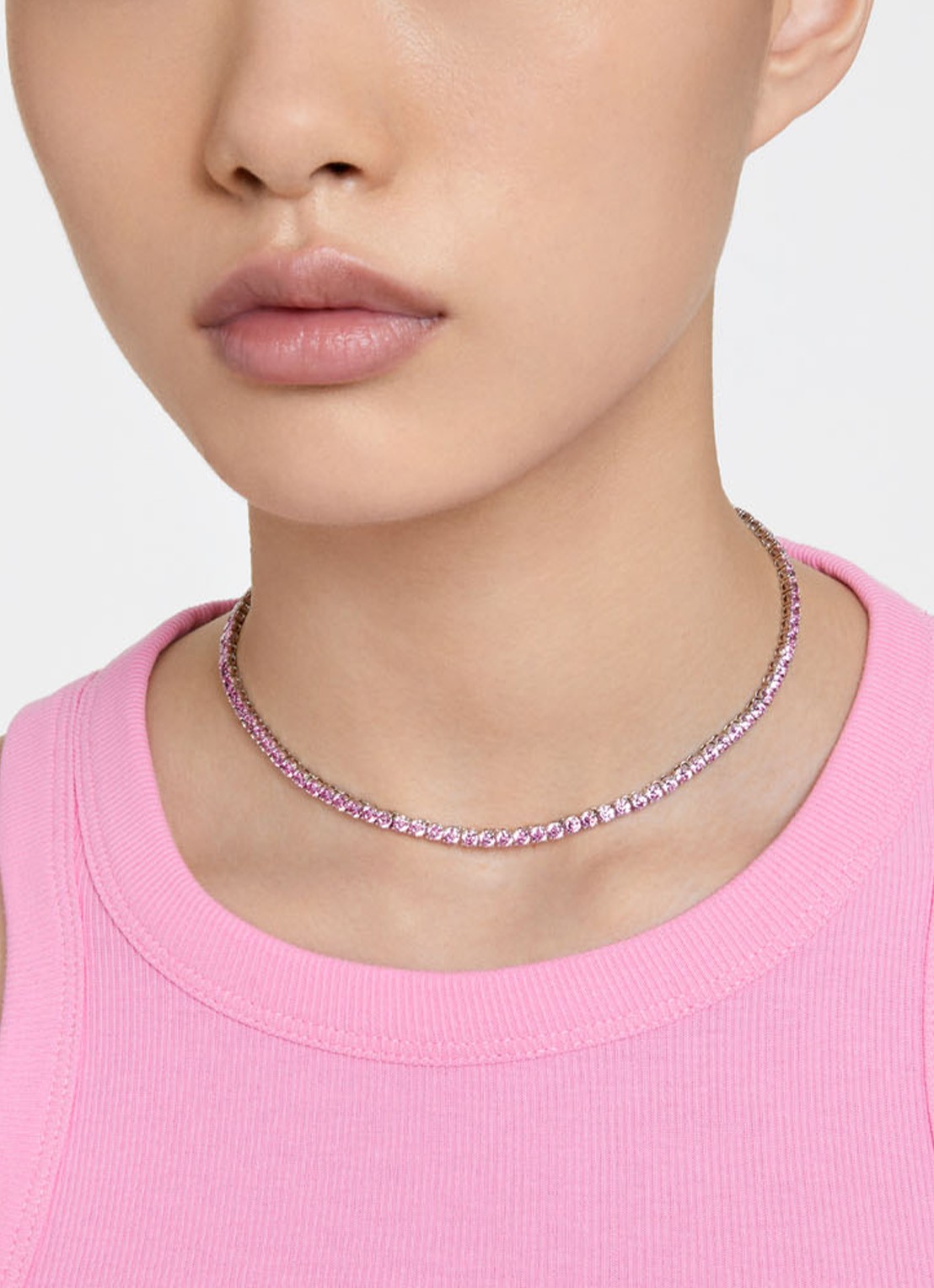 Swarovski MATRIX NECKLACE S PURPI/RHS M - voorkant 2 zilver
