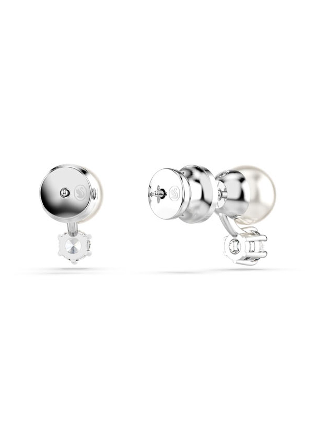 Swarovski Matrix oorknopjes met kristal - detail 4 zilver