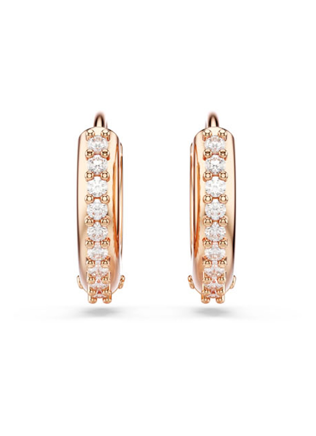 Swarovski Matrix oorringen met zirkonia - detail roségoud