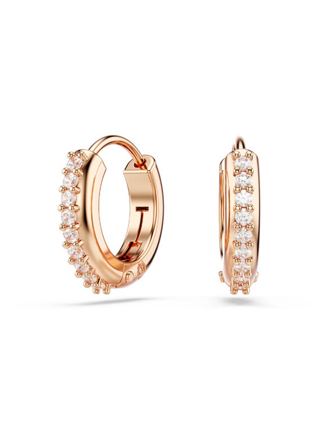 Swarovski Matrix oorringen met zirkonia - voorkant 5 roségoud