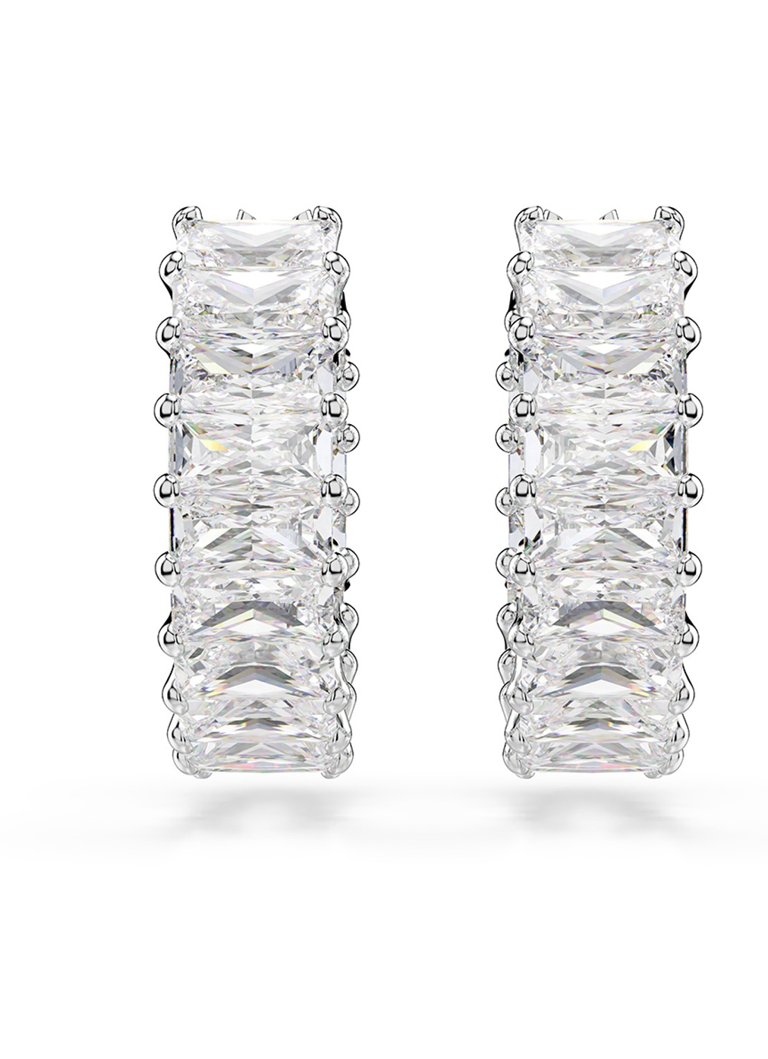 Swarovski Matrix oorringen met zirkonia - detail zilver