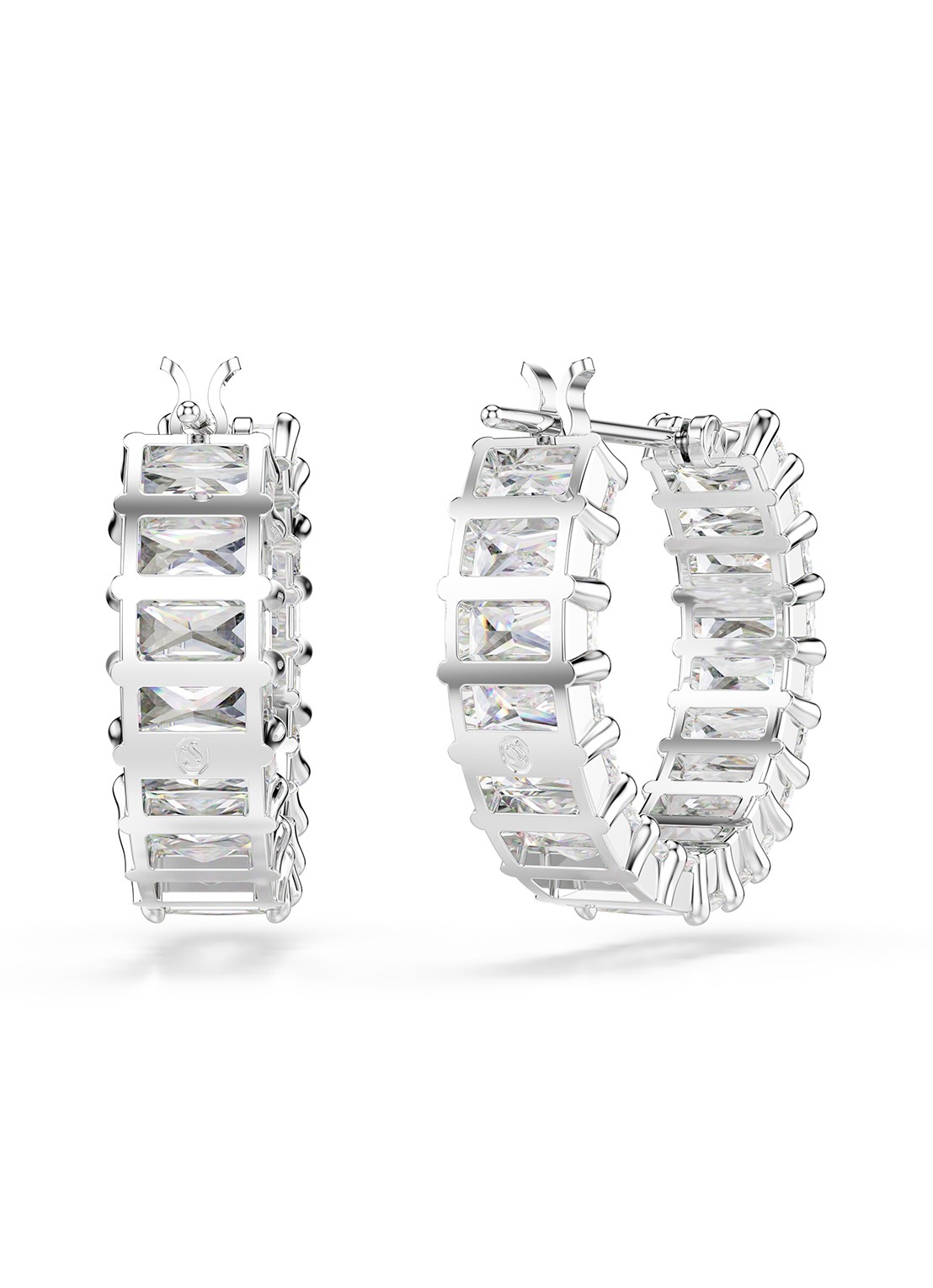 Swarovski Matrix oorringen met zirkonia - detail 3 zilver