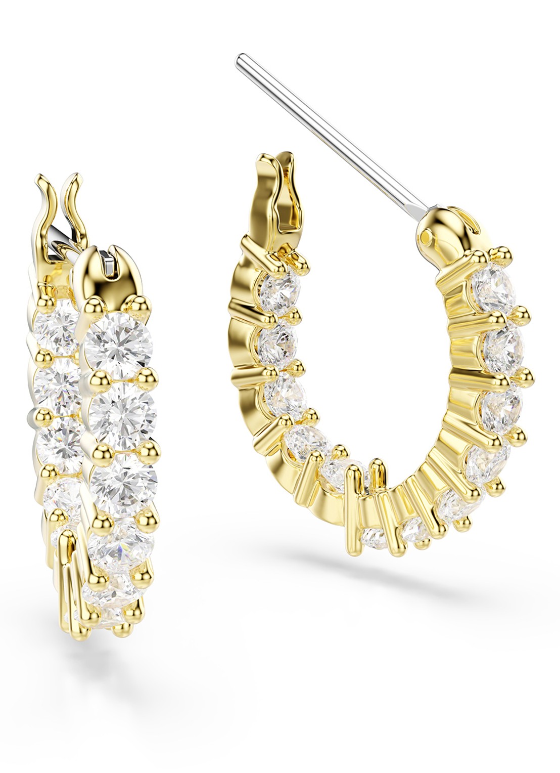 Swarovski Matrix oorringen met zirkonia - detail 4 goud