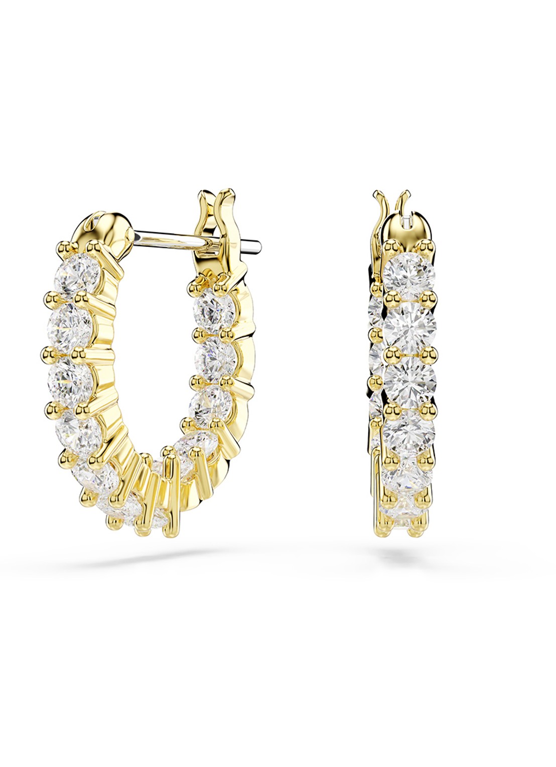 Swarovski Matrix oorringen met zirkonia - voorkant goud