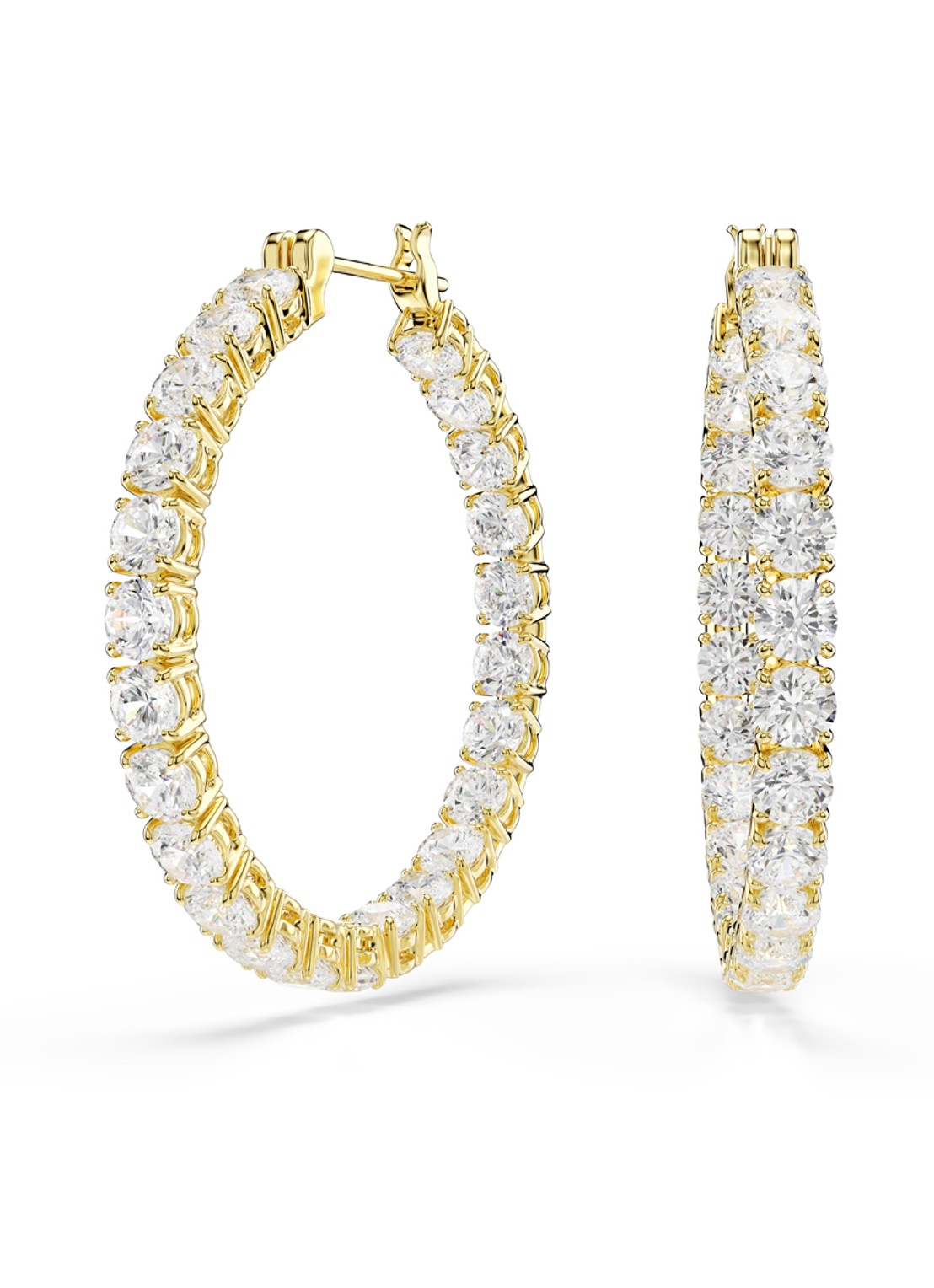 Swarovski Matrix oorringen verguld - voorkant goud