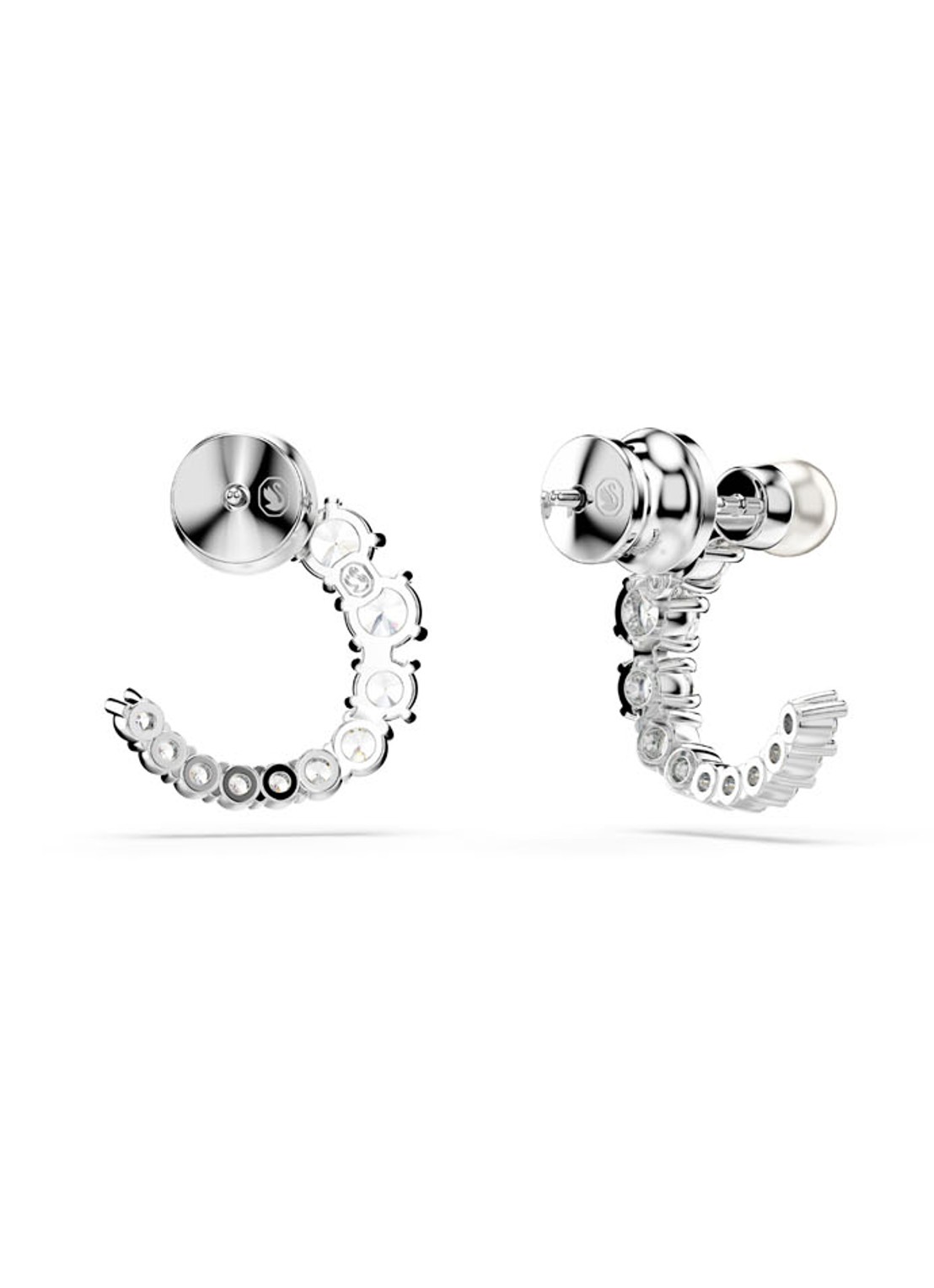 Swarovski Matrix oorstekers met kristal - detail 4 zilver