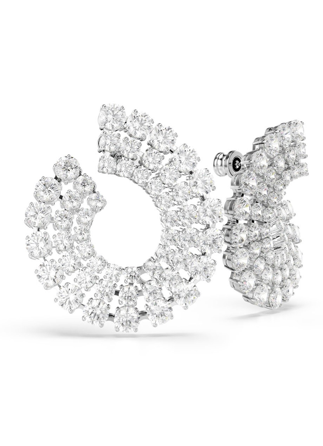 Swarovski Matrix oorstekers met kristal  - detail 2 zilver