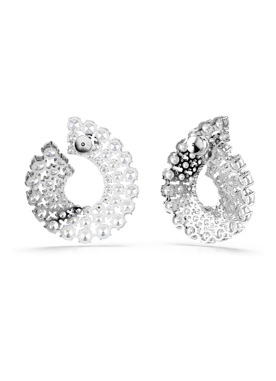 Swarovski Matrix oorstekers met kristal  - detail 3 zilver