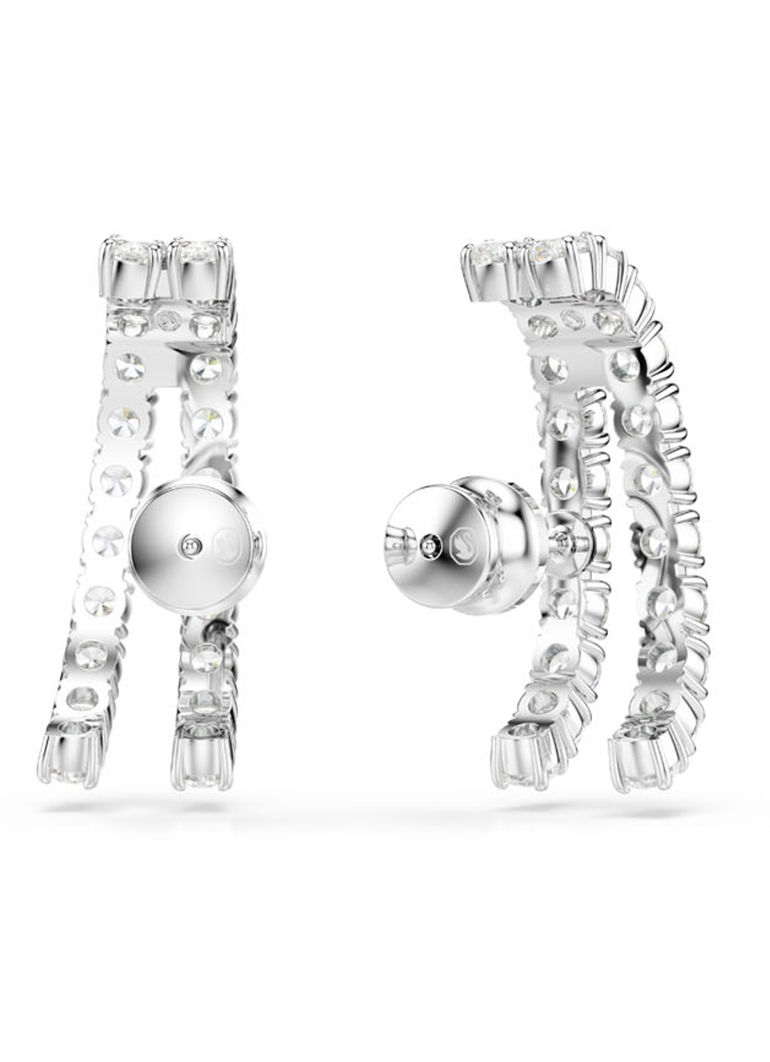 Swarovski Matrix oorstekers met kristal  - detail 4 zilver