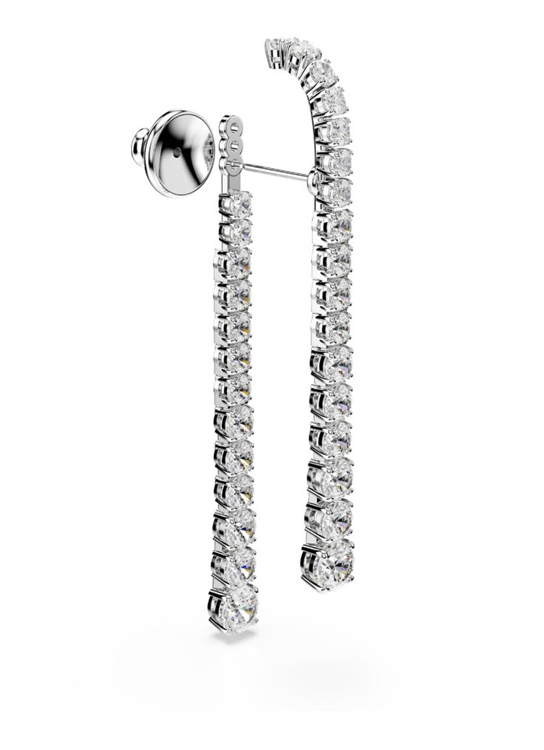 Swarovski Matrix oorstekers met kristal  - detail 3 zilver