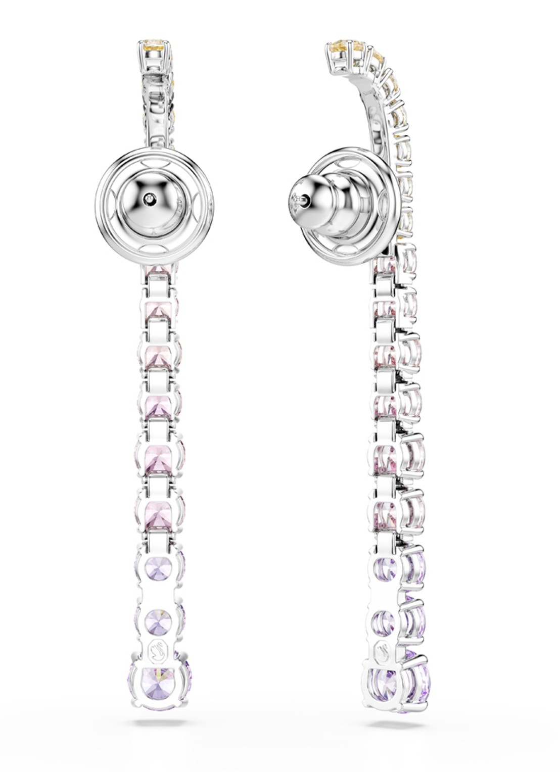 Swarovski Matrix oorstekers met kristal - detail 4 zilver