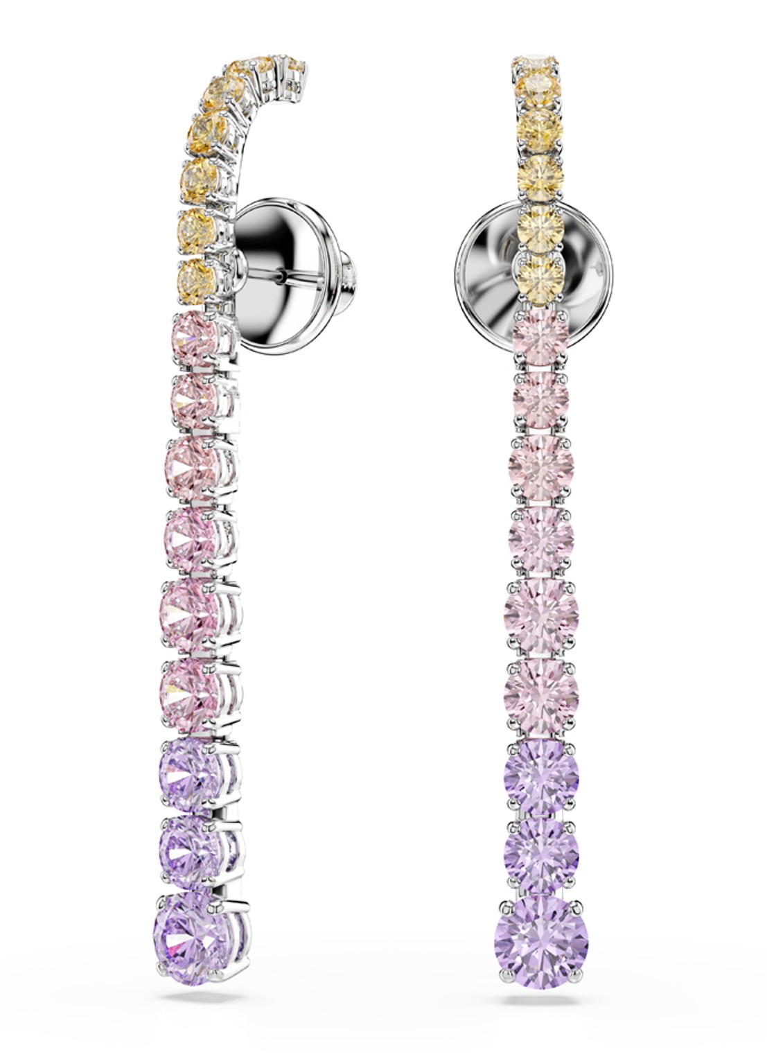 Swarovski Matrix oorstekers met kristal - voorkant zilver
